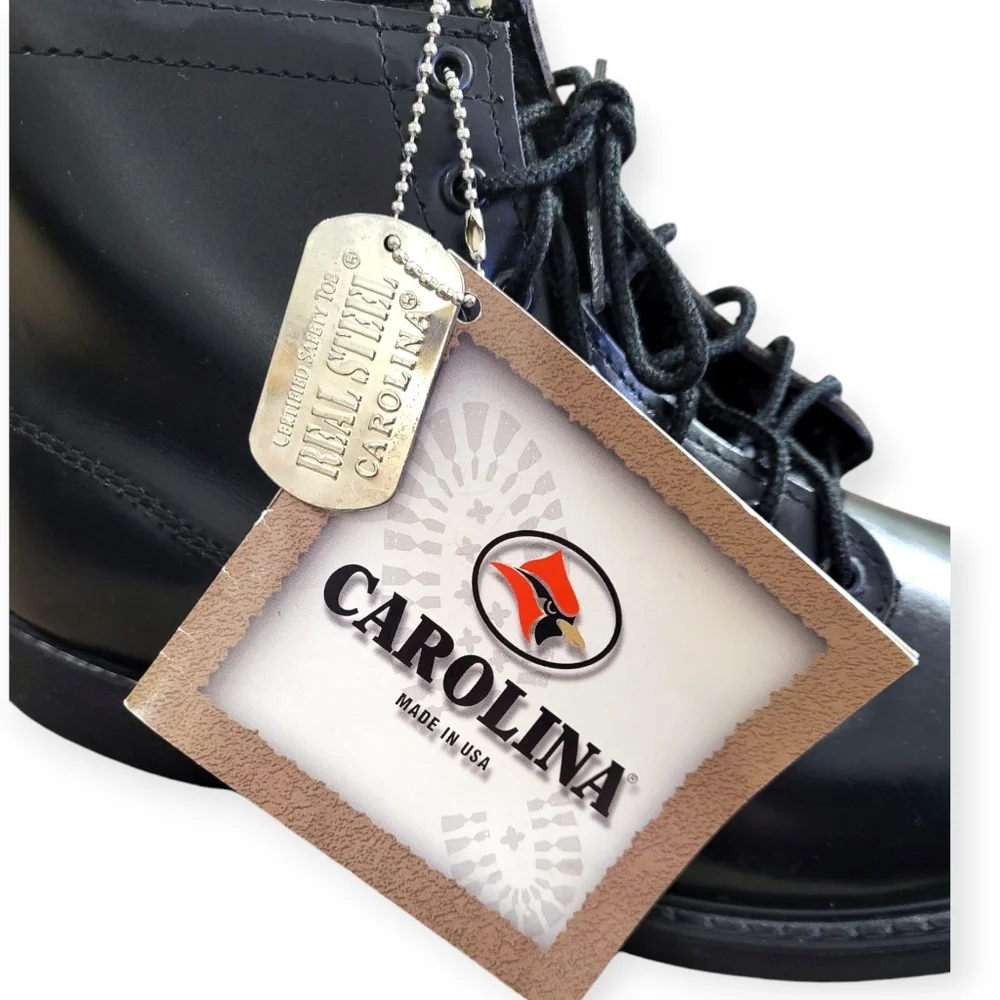 CAROLINA Steel Toe Leather Lace-up Work Boots Black 9